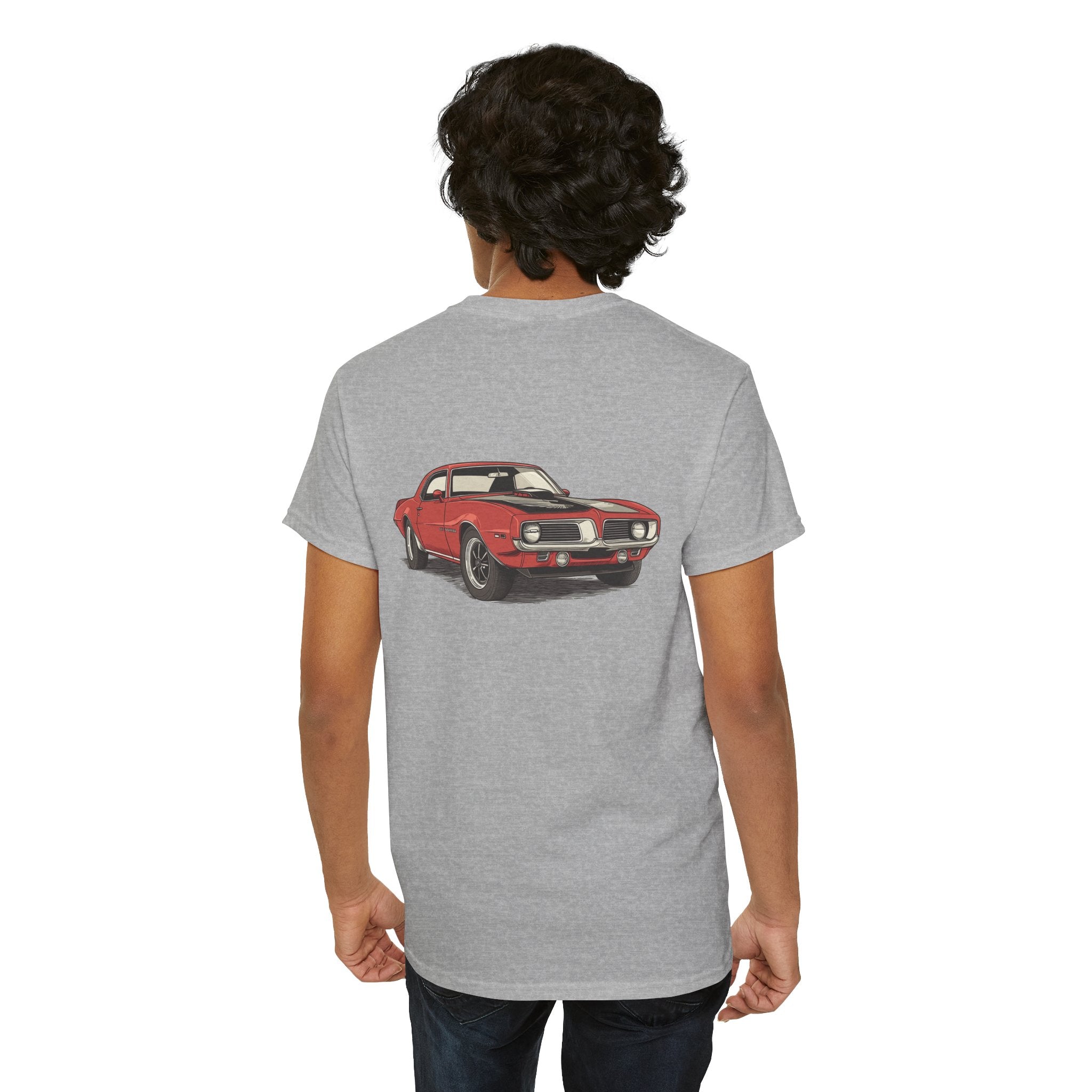 Red Muscle Car T-Shirt (Back Print) – Classic Speed Edition