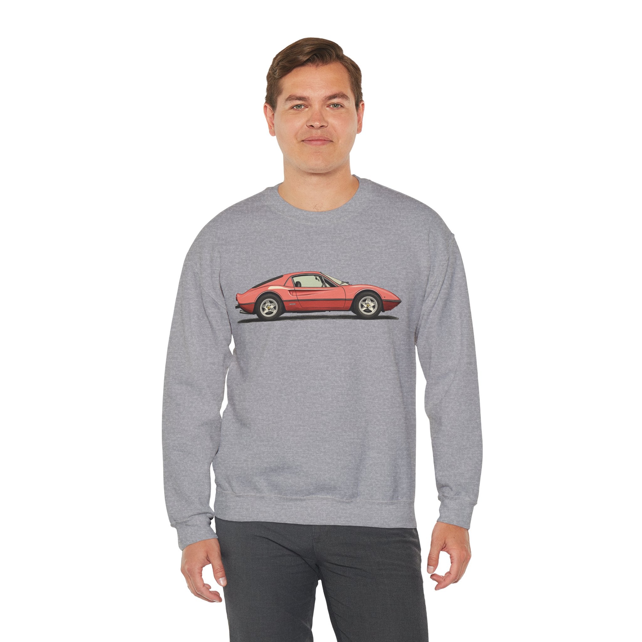 Red Sports Car Crewneck (Front Print) – Speed Icon Edition