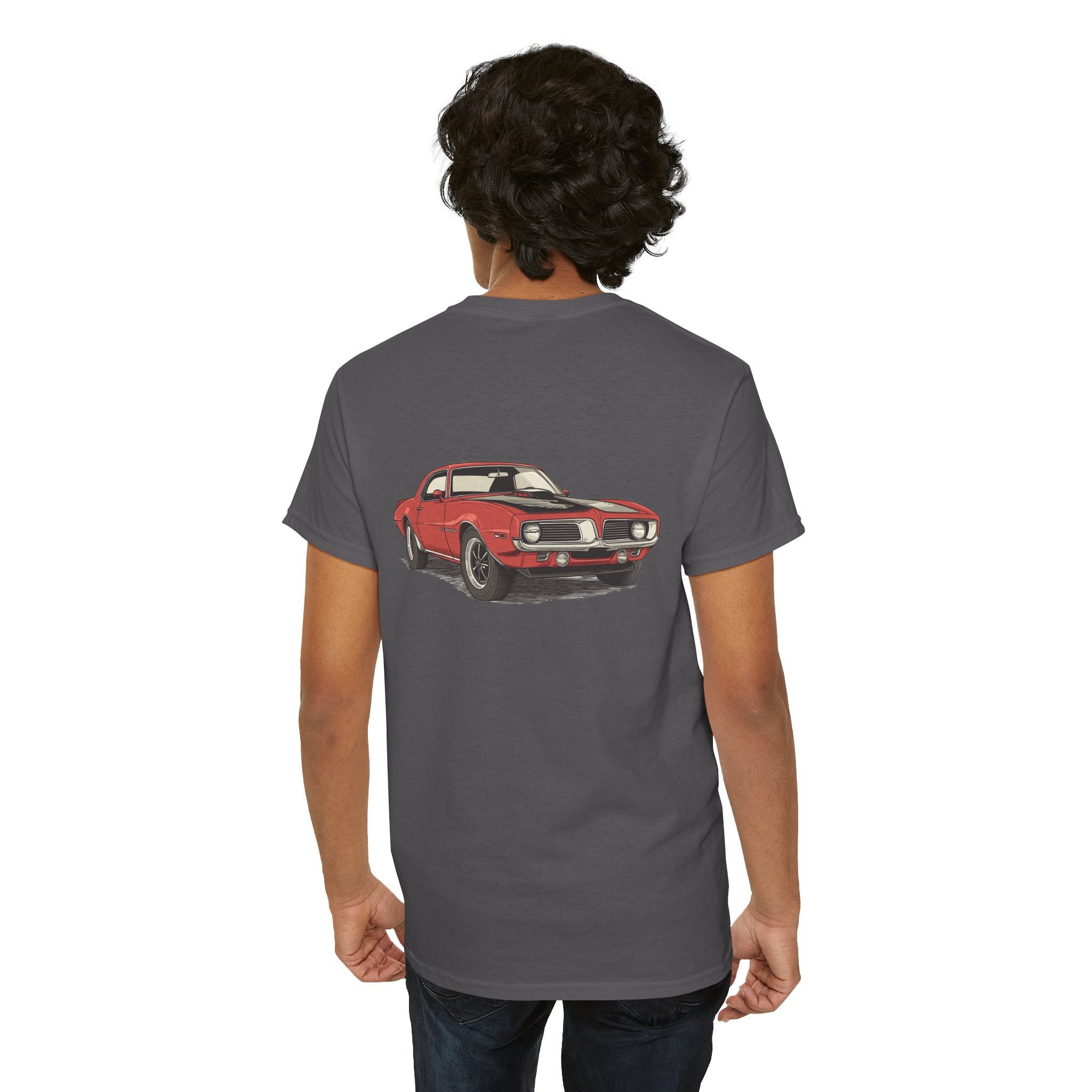 Red Muscle Car T-Shirt (Back Print) – Classic Speed Edition