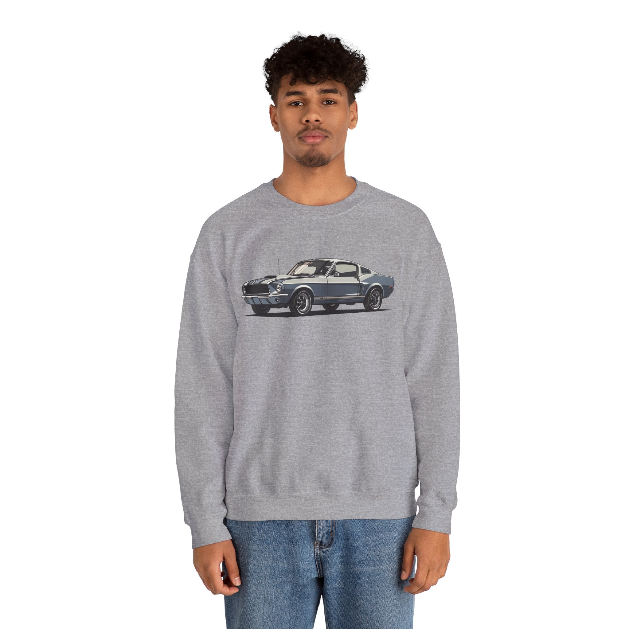 Blue Muscle Car Crewneck – Power & Performance Edition