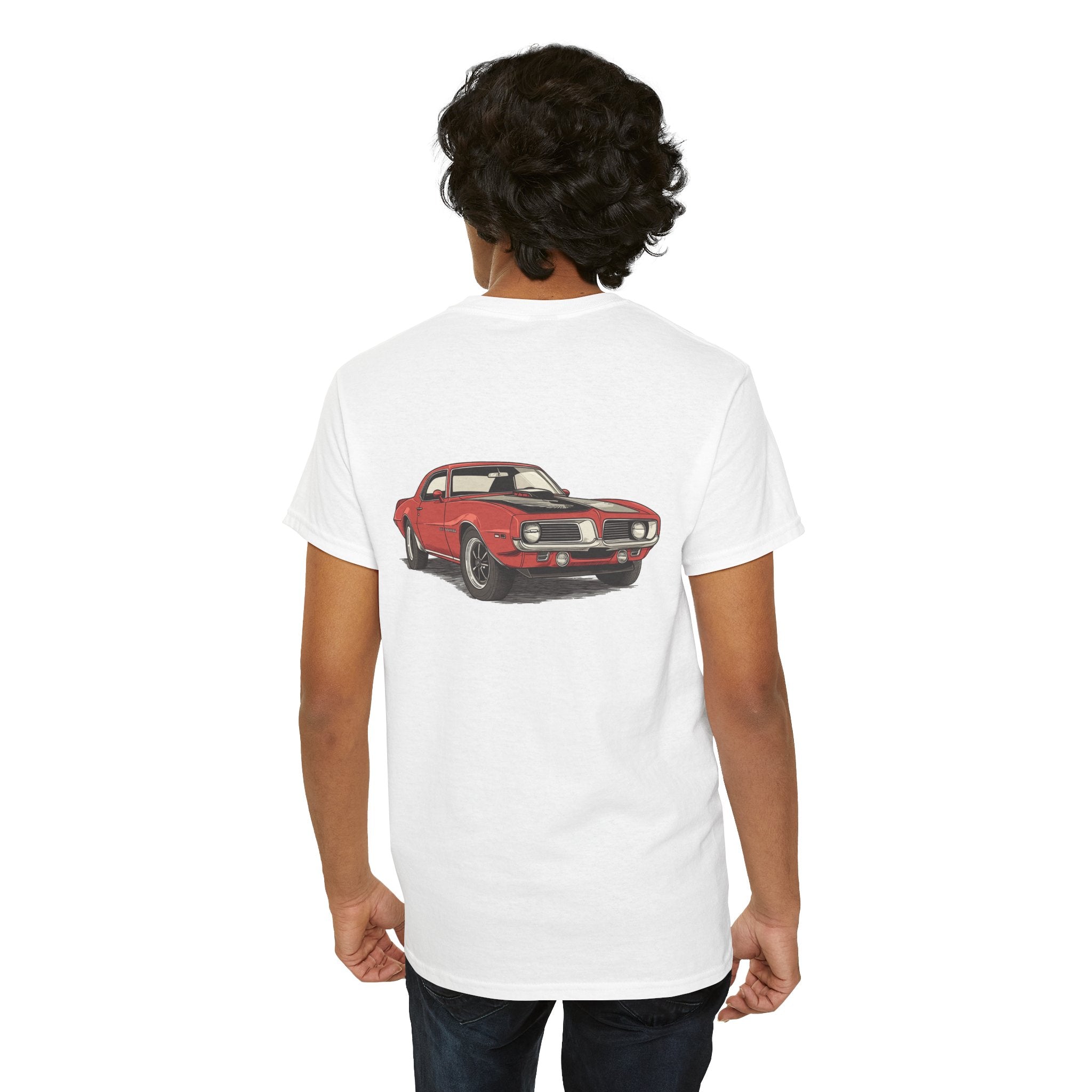 Red Muscle Car T-Shirt (Back Print) – Classic Speed Edition