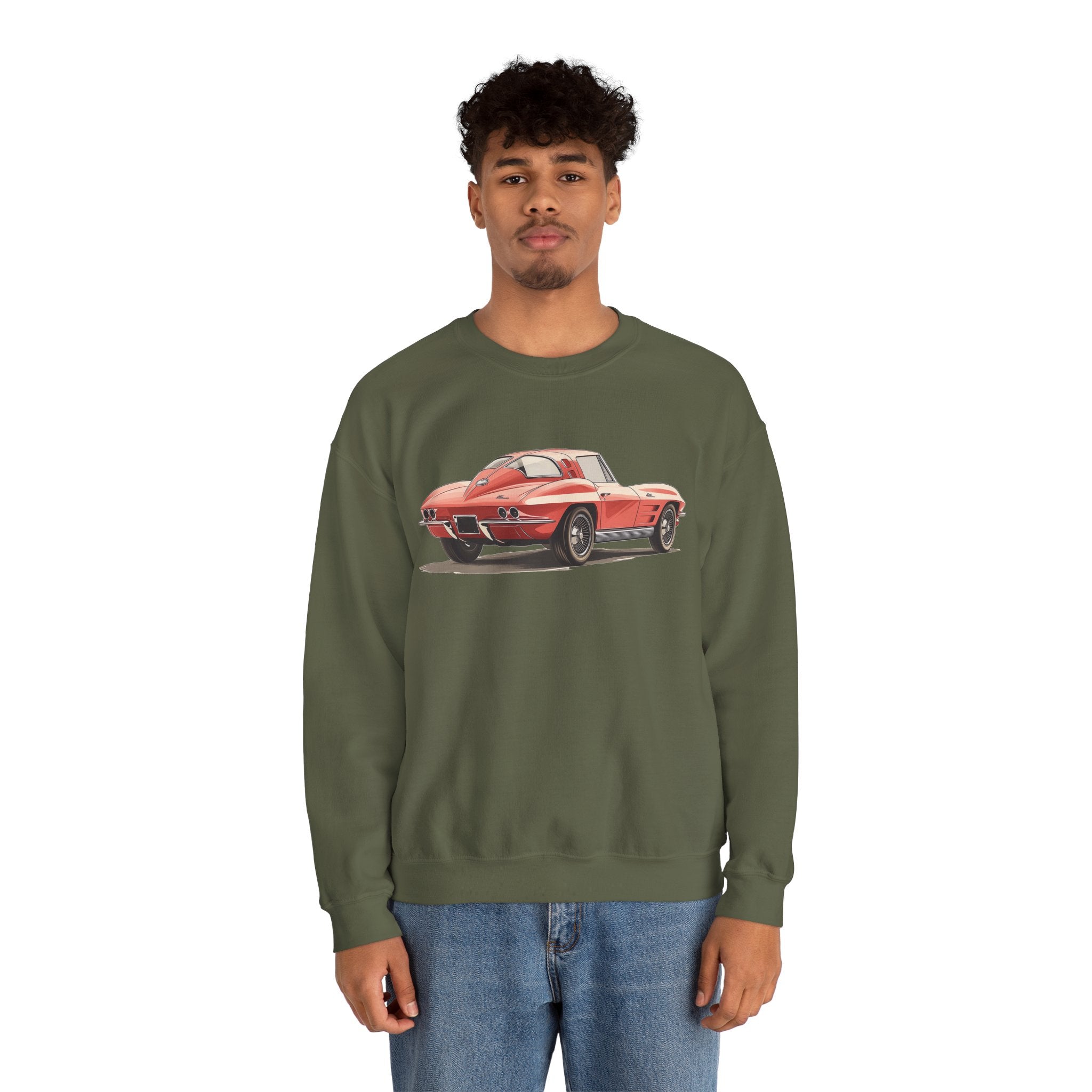 Red Sports Car Crewneck (Front Print) – Iconic Speed Edition