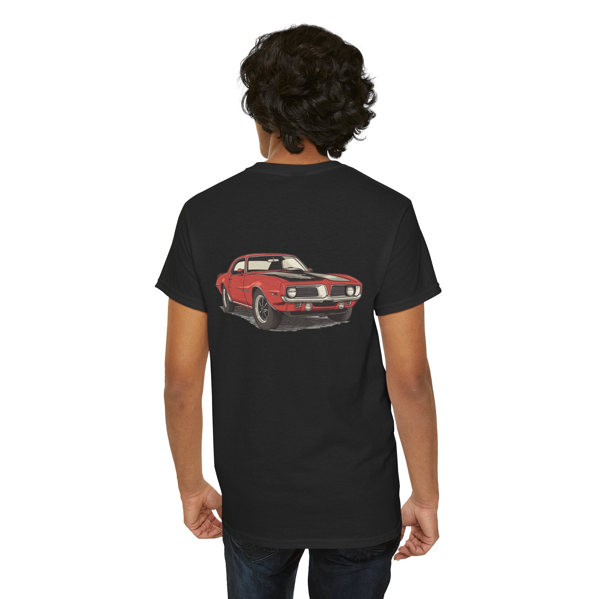 Red Muscle Car T-Shirt (Back Print) – Classic Speed Edition