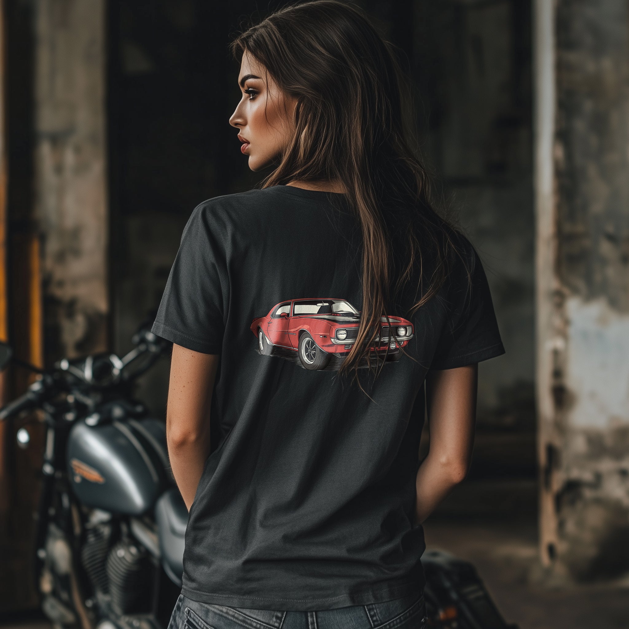 Red Muscle Car T-Shirt (Back Print) – Classic Speed Edition